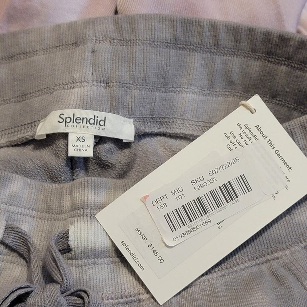 Splendid Tie Dye Jogger Pant Gray Pink Lounge Athleisure Casual Cotton Size XS - Picture 10 of 13